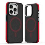 For iPhone 14 Pro Max Dual-Color Skin Feel MagSafe Phone Case(Black Red)