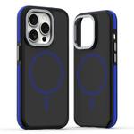 For iPhone 13 Pro Dual-Color Skin Feel MagSafe Phone Case(Black Blue)