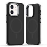 For iPhone 12 / 12 Pro Dual-Color Skin Feel MagSafe Phone Case(Black Grey)