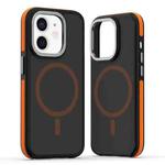 For iPhone 12 / 12 Pro Dual-Color Skin Feel MagSafe Phone Case(Black Orange)