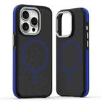 For iPhone 12 Pro Max Dual-Color Skin Feel MagSafe Phone Case(Black Blue)