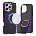 For iPhone 16 Pro Dual-Color Skin Feel MagSafe Phone Case(Black Purple)