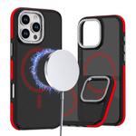 For iPhone 16 Pro Dual-Color Skin Feel MagSafe Phone Case(Black Red)