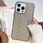 For iPhone 13 Pro Max 3D Heart IMD Hybrid TPU Phone Case(Black)