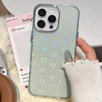 For iPhone 12 Pro Max 3D Heart IMD Hybrid TPU Phone Case(Blue)
