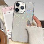 For iPhone 11 Pro Max 3D Heart IMD Hybrid TPU Phone Case(White)
