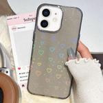 For iPhone 11 3D Heart IMD Hybrid TPU Phone Case(Black)