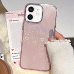 For iPhone 11 3D Heart IMD Hybrid TPU Phone Case(Pink)