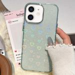 For iPhone 11 3D Heart IMD Hybrid TPU Phone Case(Blue)