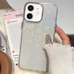 For iPhone 11 3D Heart IMD Hybrid TPU Phone Case(White)