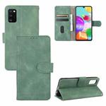 For Samsung Galaxy A41 (Eurasian Version) Solid Color Skin Feel Magnetic Buckle Horizontal Flip Calf Texture PU Leather Case with Holder & Card Slots & Wallet(Green)