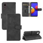For Samsung Galaxy M01 Core / A01 Core Solid Color Skin Feel Magnetic Buckle Horizontal Flip Calf Texture PU Leather Case with Holder & Card Slots & Wallet(Black)