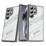 For Samsung Galaxy S25 Ultra 5G Plating Holder PC Hybrid TPU Phone Case(Space Gray)