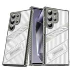 For Samsung Galaxy S24 Ultra 5G Plating Holder PC Hybrid TPU Phone Case(Space Gray)