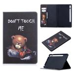 For Samsung Galaxy Tab S8 / Galaxy Tab S7 T870 Colored Drawing Pattern Horizontal Flip Leather Case with Holder & Card Slots & Wallet(Bear)