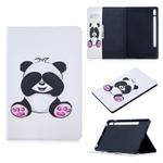 For Samsung Galaxy Tab S8 / Galaxy Tab S7 T870 Colored Drawing Pattern Horizontal Flip Leather Case with Holder & Card Slots & Wallet(Panda)