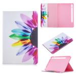 For Samsung Galaxy Tab S8 / Galaxy Tab S7 T870 Colored Drawing Pattern Horizontal Flip Leather Case with Holder & Card Slots & Wallet(Sunflower)