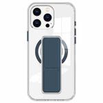 For iPhone 13 Pro Max / 12 Pro Max Clear Wristband Holder MagSafe Phone Case(Dark Blue)