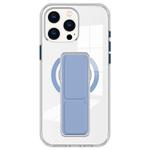 For iPhone 13 Pro Max / 12 Pro Max Clear Wristband Holder MagSafe Phone Case(Blue)