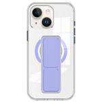 For iPhone 14 / 13 Clear Wristband Holder MagSafe Phone Case(Purple)