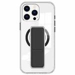 For iPhone 14 Pro Clear Wristband Holder MagSafe Phone Case(Black)