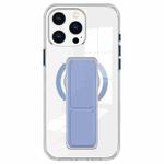 For iPhone 14 Pro Max Clear Wristband Holder MagSafe Phone Case(Blue)