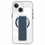 For iPhone 15 Plus / 14 Plus Clear Wristband Holder MagSafe Phone Case(Dark Blue)