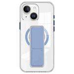 For iPhone 15 Plus / 14 Plus Clear Wristband Holder MagSafe Phone Case(Blue)