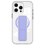 For iPhone 15 Pro Clear Wristband Holder MagSafe Phone Case(Purple)