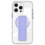 For iPhone 16 Pro Clear Wristband Holder MagSafe Phone Case(Purple)