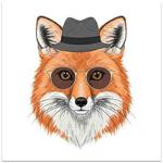 Gentleman Fox Frameless Canvas Decorative Painting Print On Your Demand, Size:80x80cm