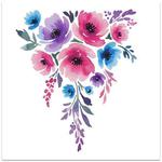 Watercolor Flowers Frameless Canvas Decorative Painting Print On Your Demand, Size:20x20cm
