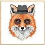 Gentleman Fox Decorative Painting with Aluminum Alloy Frame Print On Your Demand, Size:40x40cm