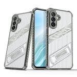 For Samsung Galaxy A36 / A56 5G Plating Holder PC Hybrid TPU Phone Case(Space Gray)