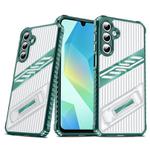 For Samsung Galaxy A16 Plating Holder PC Hybrid TPU Phone Case(Dark Green)