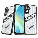 For Samsung Galaxy A16 Plating Holder PC Hybrid TPU Phone Case(Transparent Black)