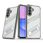 For Samsung Galaxy A14 Plating Holder PC Hybrid TPU Phone Case(Space Gray)
