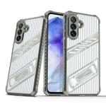 For Samsung Galaxy A25 Global Plating Holder PC Hybrid TPU Phone Case(Space Gray)