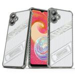 For Samsung Galaxy A04e Plating Holder PC Hybrid TPU Phone Case(Space Gray)