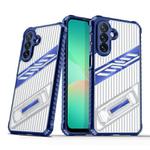 For Samsung Galaxy A26 5G Plating Holder PC Hybrid TPU Phone Case(Navy Blue)