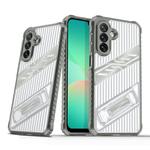For Samsung Galaxy A26 5G Plating Holder PC Hybrid TPU Phone Case(Space Gray)