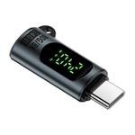 Type-C Male to Type-C Female 240W 80Gbps Adapter with Digital Display(Grey)