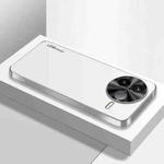 For Redmi K80 AG Frosted Electroplating Acrylic Phone Case(Silver White)