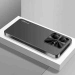 For Redmi Note 14 5G AG Frosted Electroplating Acrylic Phone Case(Black)