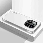 For Redmi Note 14 Pro+ 5G AG Frosted Electroplating Acrylic Phone Case(Silver White)