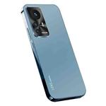 For Xiaomi 12T AG Frosted Electroplating Acrylic Phone Case(Navy Blue)