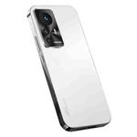 For Xiaomi 12T AG Frosted Electroplating Acrylic Phone Case(Silver White)