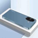 For iPhone 16 AG Frosted Electroplating Acrylic Phone Case(Navy Blue)