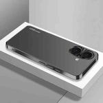 For iPhone 16 AG Frosted Electroplating Acrylic Phone Case(Black)