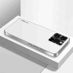 For iPhone 16 Pro Max AG Frosted Electroplating Acrylic Phone Case(Silver White)